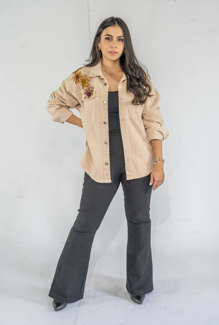 Chaqueta BEIGE FLORES